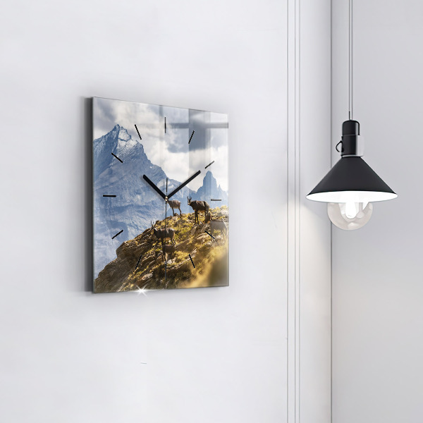 Zegar ścienny kwadratowy Koza w Dolinie Aosta