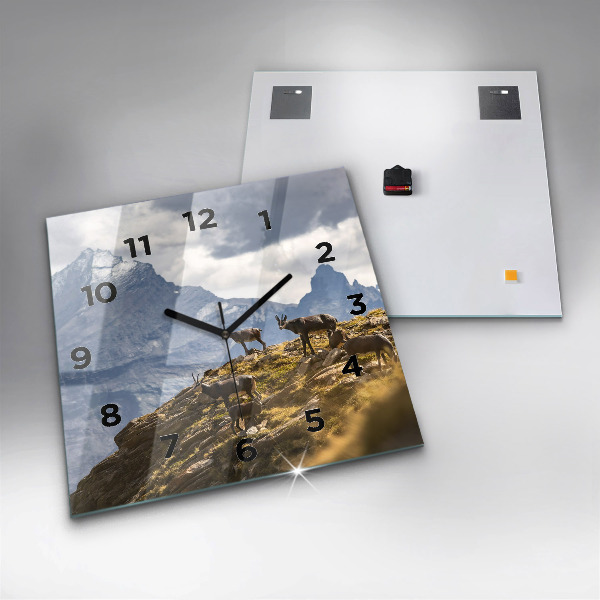 Zegar ścienny kwadratowy Koza w Dolinie Aosta