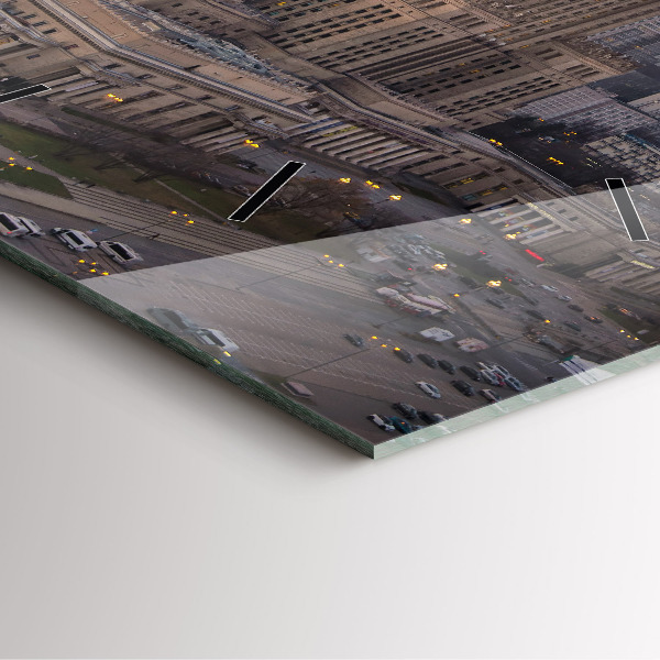 Zegar ścienny kwadratowy Panorama Warszawy