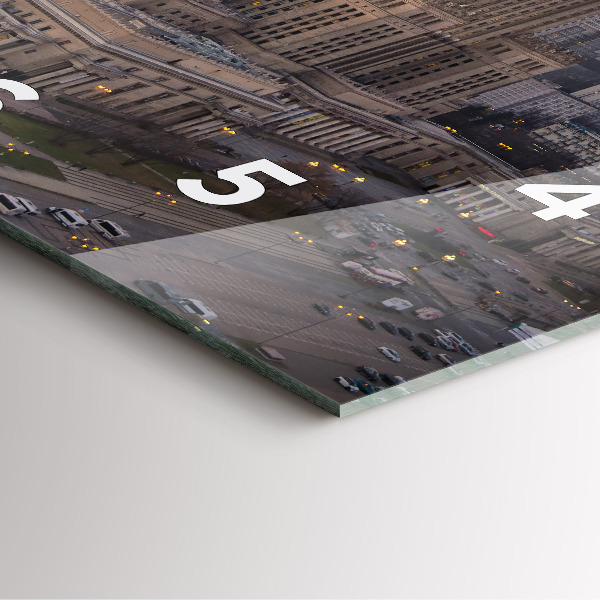 Zegar ścienny kwadratowy Panorama Warszawy