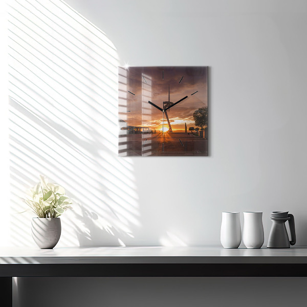 Zegar ścienny kwadratowy Barcelona Park Olimpijski