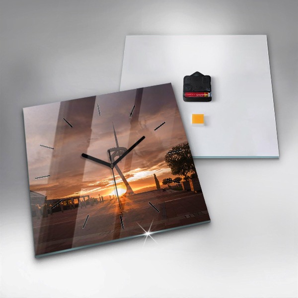 Zegar ścienny kwadratowy Barcelona Park Olimpijski