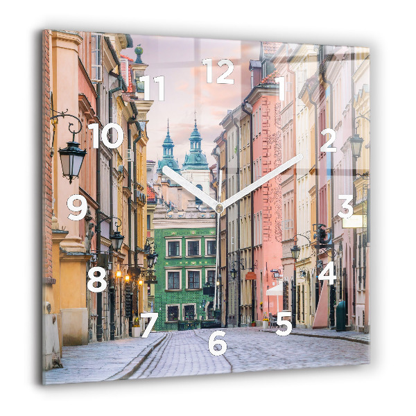 Zegar na ścianę kwadratowy Stare miasto w Warszawie