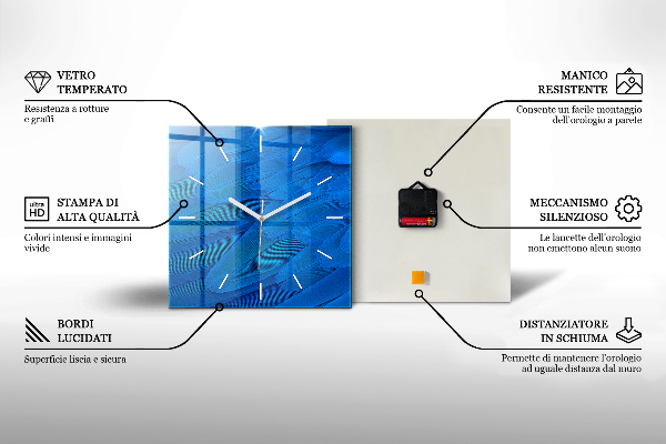 Zegar ścienny kwadratowy Panorama miasta zachód