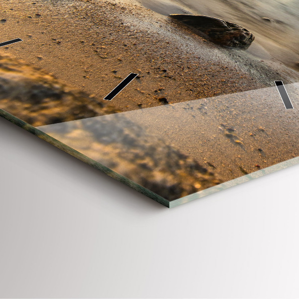 Zegar na ścianę kwadratowy Wschód słońca Morze Bałtyckie