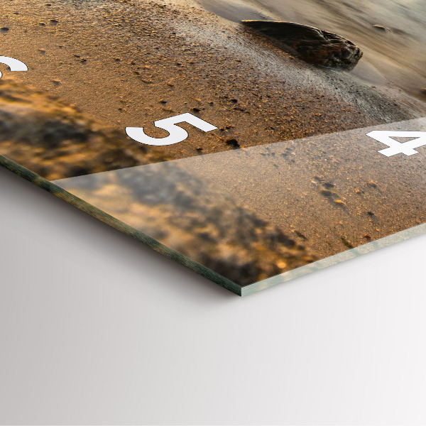 Zegar na ścianę kwadratowy Wschód słońca Morze Bałtyckie