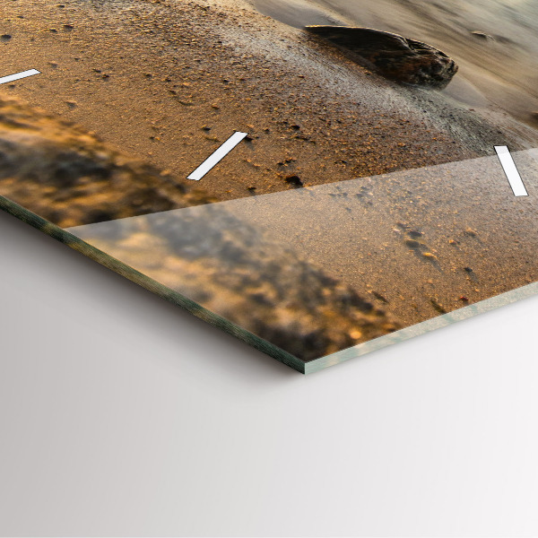 Zegar na ścianę kwadratowy Wschód słońca Morze Bałtyckie