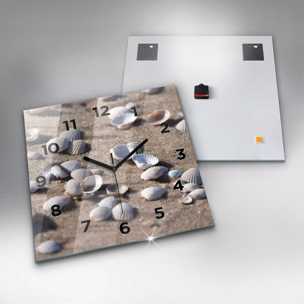 Kwadratowy zegar Muszelki na plaży