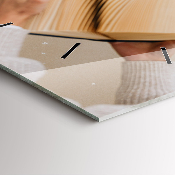 Zegar ścienny kwadratowy Chwila z książką