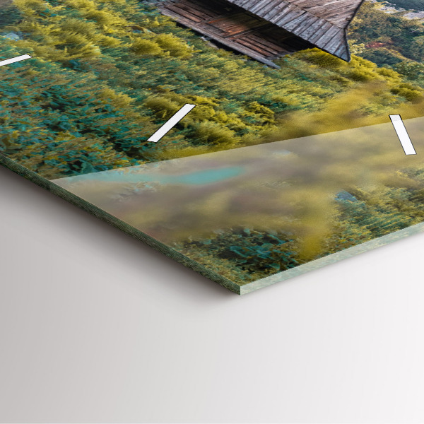 Zegar ścienny kwadratowy Domek w Tatrach