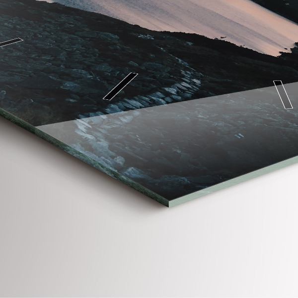 Zegar ścienny kwadratowy Jezioro i góry