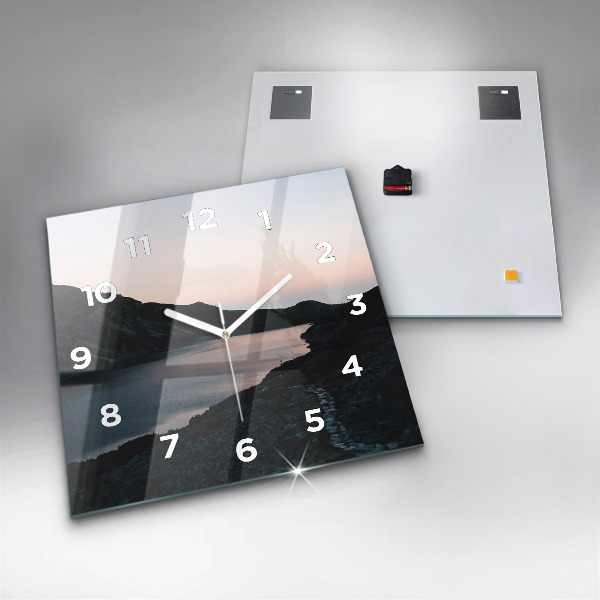 Zegar ścienny kwadratowy Jezioro i góry