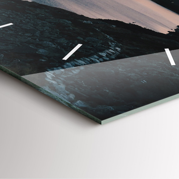 Zegar ścienny kwadratowy Jezioro i góry