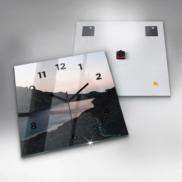 Zegar ścienny kwadratowy Jezioro i góry