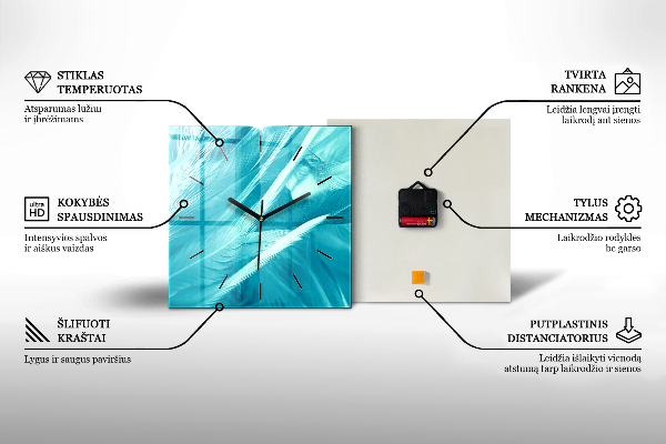 Zegar ścienny kwadratowy Góra i rzeka w Polsce