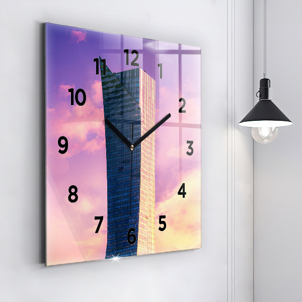 Zegar ścienny kwadratowy Drapacz chmur w Warszawie