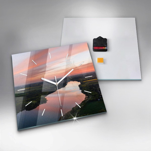 Zegar ścienny kwadratowy Widok na jezioro