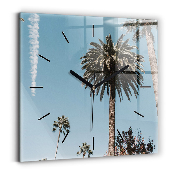 Zegar ścienny kwadratowy Palmy w Los Angeles