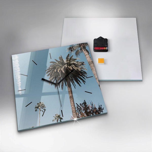 Zegar ścienny kwadratowy Palmy w Los Angeles