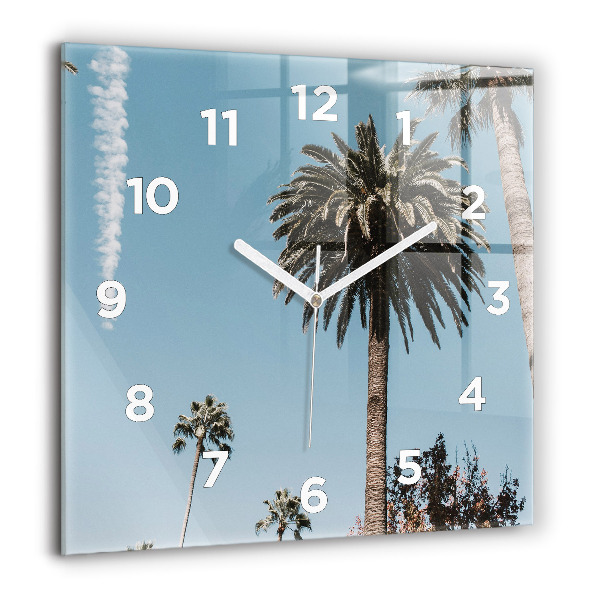 Zegar ścienny kwadratowy Palmy w Los Angeles