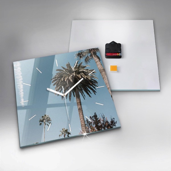 Zegar ścienny kwadratowy Palmy w Los Angeles