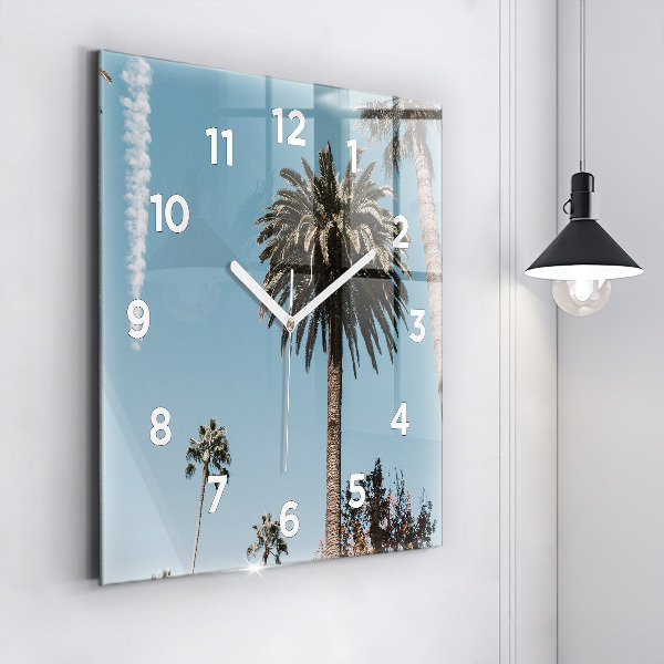 Zegar ścienny kwadratowy Palmy w Los Angeles