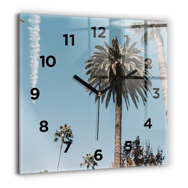 Zegar ścienny kwadratowy Palmy w Los Angeles