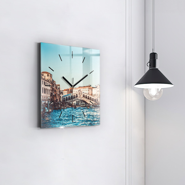 Zegar ścienny kwadratowy Most Rialto w Wenecji