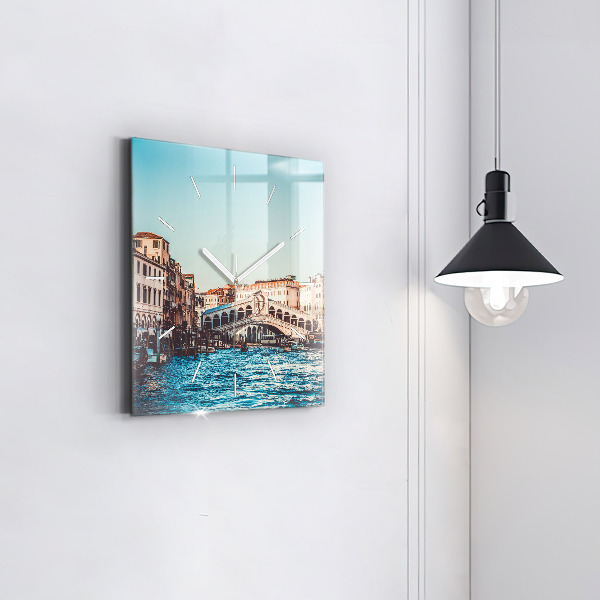 Zegar ścienny kwadratowy Most Rialto w Wenecji