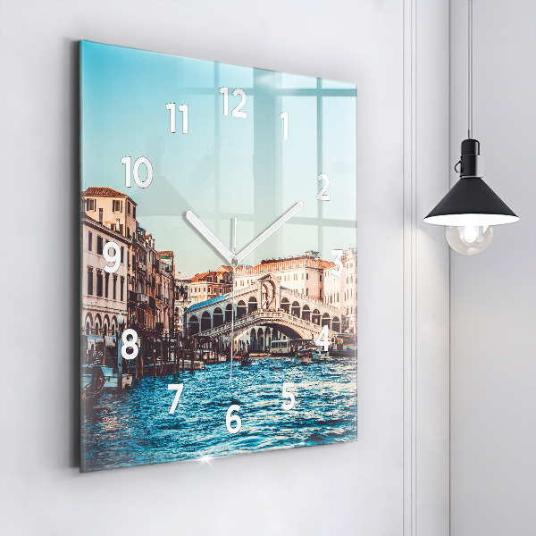 Zegar ścienny kwadratowy Most Rialto w Wenecji