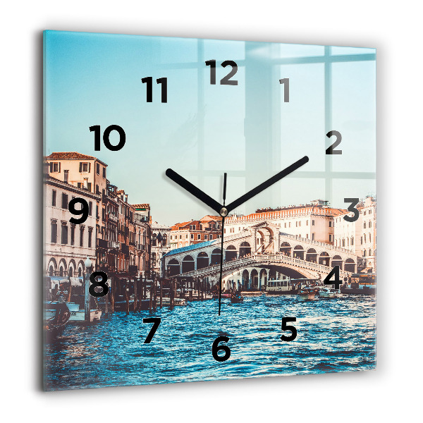 Zegar ścienny kwadratowy Most Rialto w Wenecji