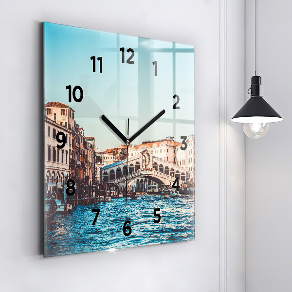 Zegar ścienny kwadratowy Most Rialto w Wenecji