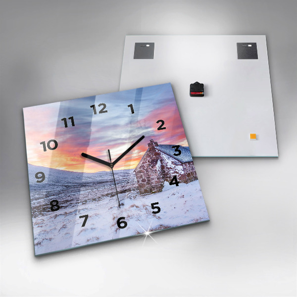 Zegar ścienny kwadratowy Domek w górach
