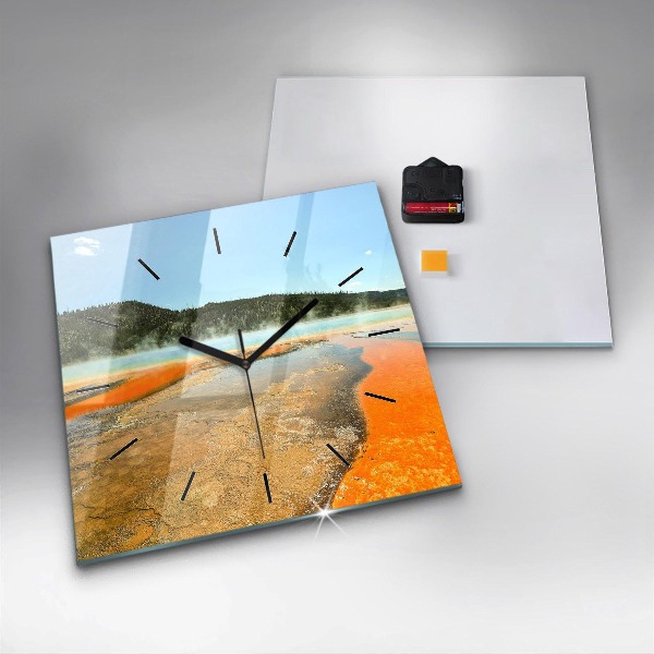 Zegar ścienny kwadratowy Jezioro z Górami