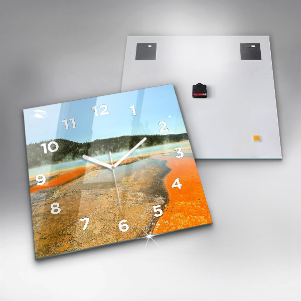 Zegar ścienny kwadratowy Jezioro z Górami