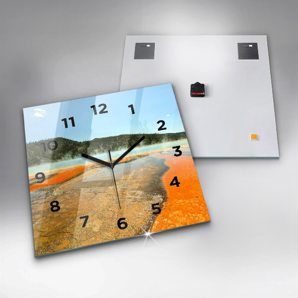 Zegar ścienny kwadratowy Jezioro z Górami