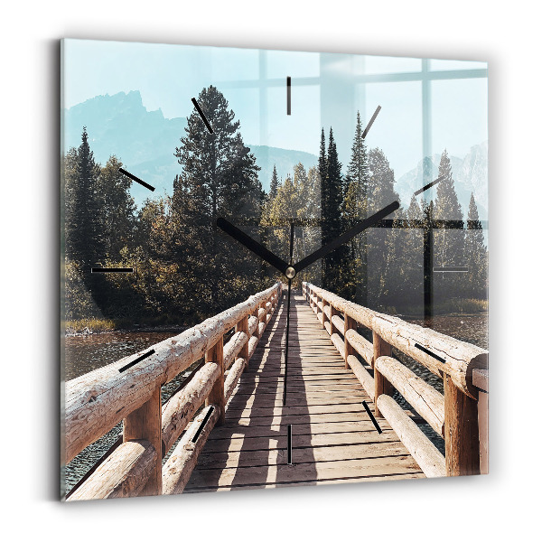 Zegar ścienny kwadratowy Góry w Yellowstone