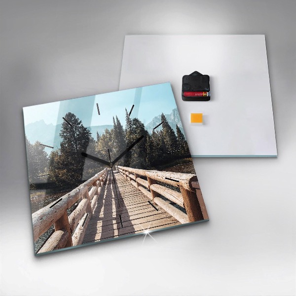 Zegar ścienny kwadratowy Góry w Yellowstone