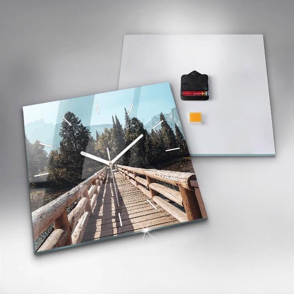 Zegar ścienny kwadratowy Góry w Yellowstone