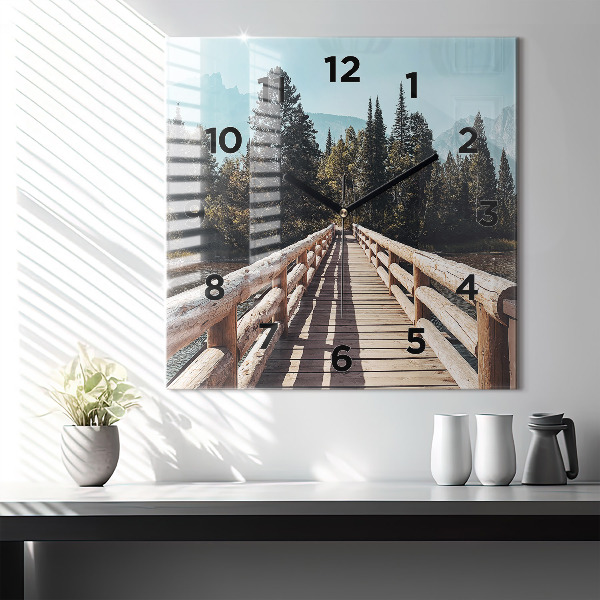 Zegar ścienny kwadratowy Góry w Yellowstone