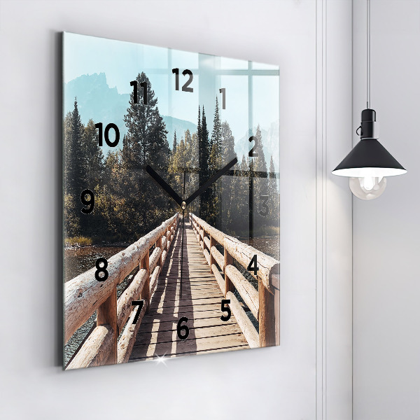 Zegar ścienny kwadratowy Góry w Yellowstone