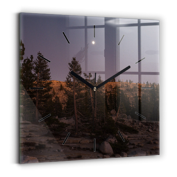 Zegar ścienny kwadratowy Kamienista droga Yosemite