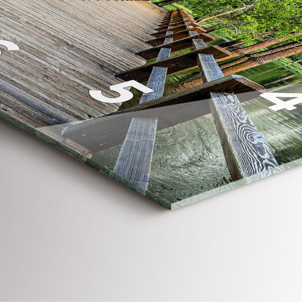 Zegar ścienny kwadratowy Drewniany most Yosemite