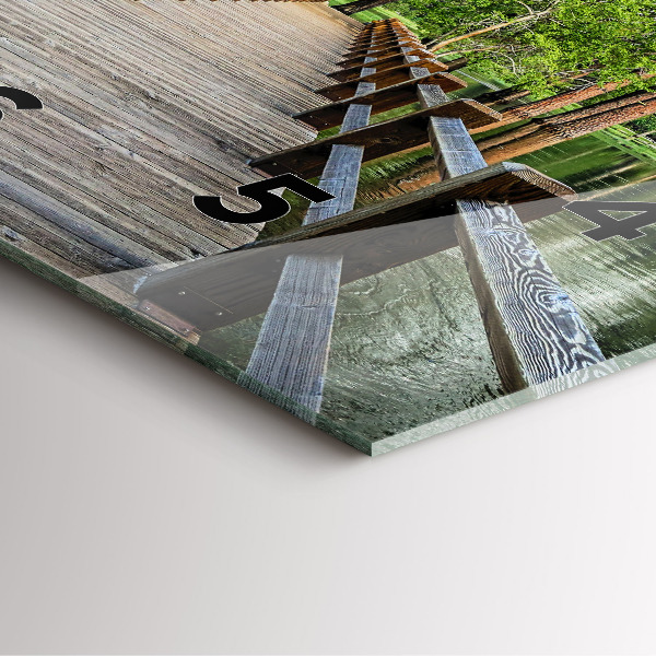 Zegar ścienny kwadratowy Drewniany most Yosemite