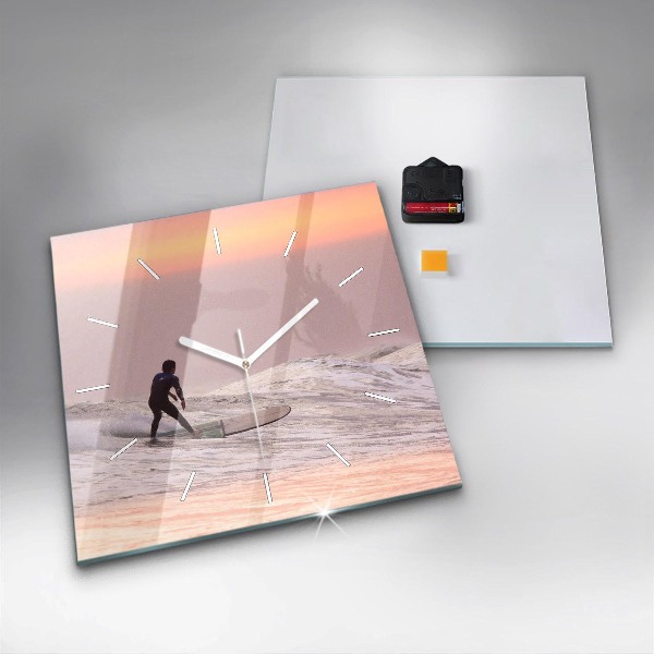 Zegar ścienny kwadratowy Surfer na Hawajach