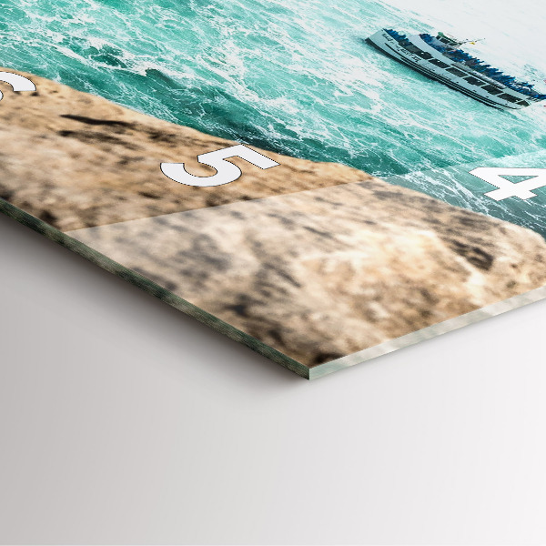 Zegar ścienny kwadratowy Łódka i Niagara