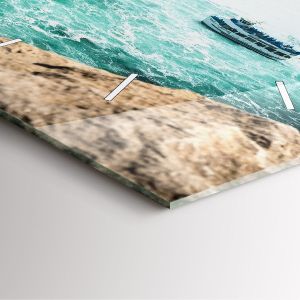 Zegar ścienny kwadratowy Łódka i Niagara