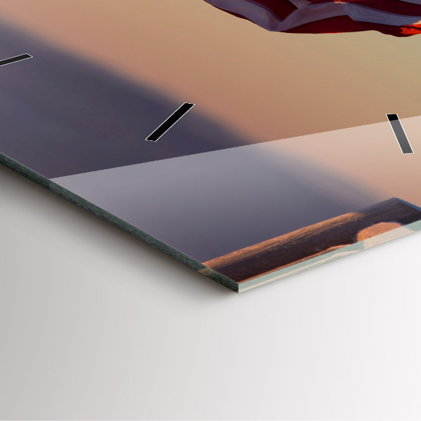 Zegar ścienny kwadratowy Wiejąca flaga USA