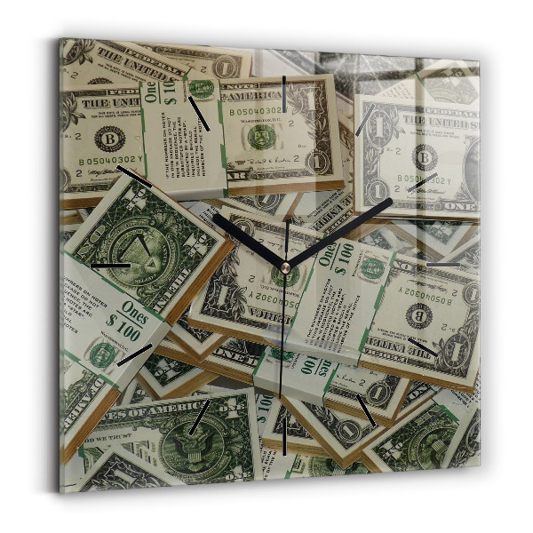 Zegar ścienny kwadratowy 1 dolar amerykański