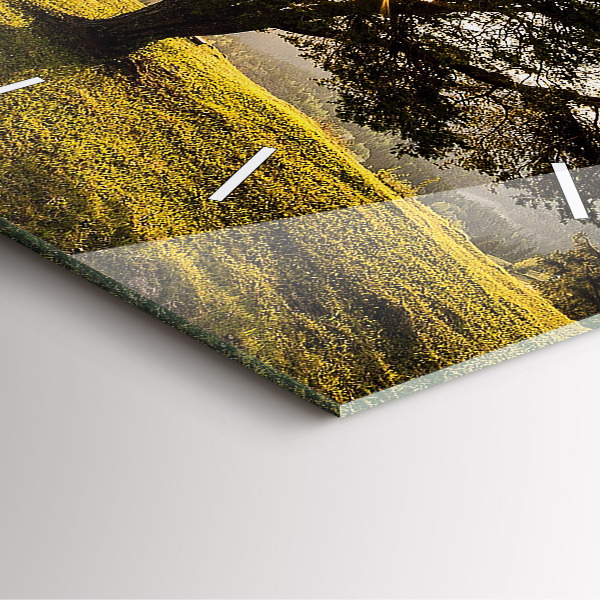 Zegar ścienny kwadratowy Drzewo na wzgórzu